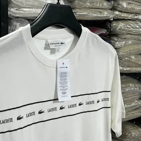 Camiseta Estampada Lacoste cor Branco — imagem 1 de 1