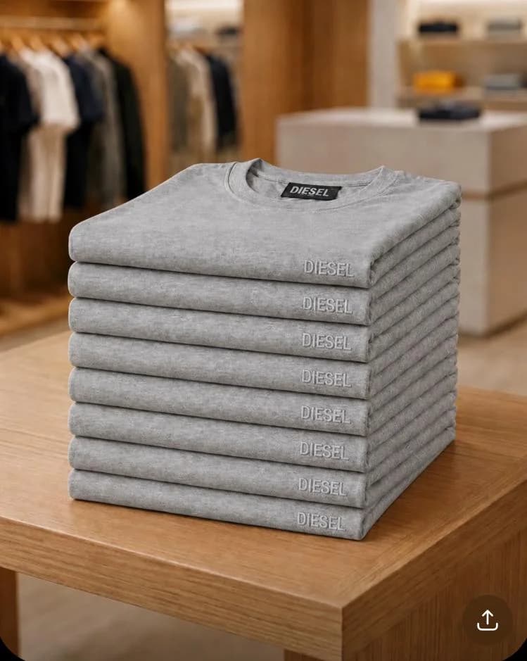 Camiseta Basica Diesel monocromatica cor Cinza Mescla — imagem 1 de 1